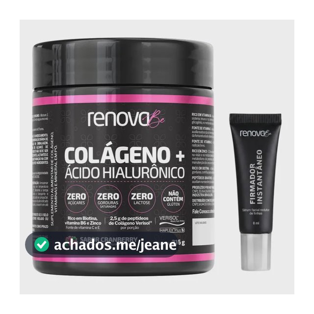 Kit Colágeno Verisol Ácido Hialurônico + Firmador Cinderela