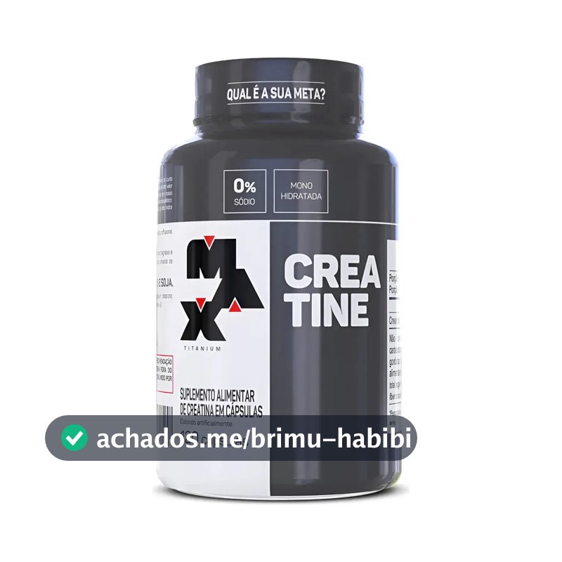 Creatina Max Titanium monohidratada micronizada pura em cápsula Sem sabor de 120 un