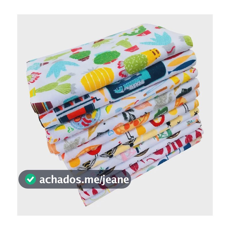 Pano De Copa Prato Cozinha Atoalhado Atacado Felpudo Kit Com 10 Pecas