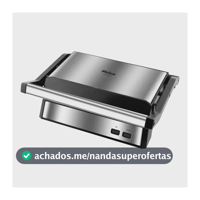 Grill E Sanduicheira PGR21PI Maxx Clean 1000W Cinza Philco