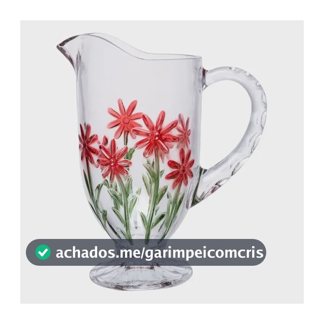 Jarra Red Flower 1,3l Cristal Ecológico - Wolff