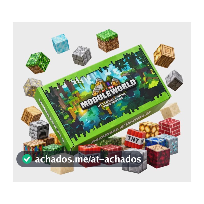 Minecraft Module World 100 Peças Blocos Magnéticos Educativo 100 Module World Minecraft