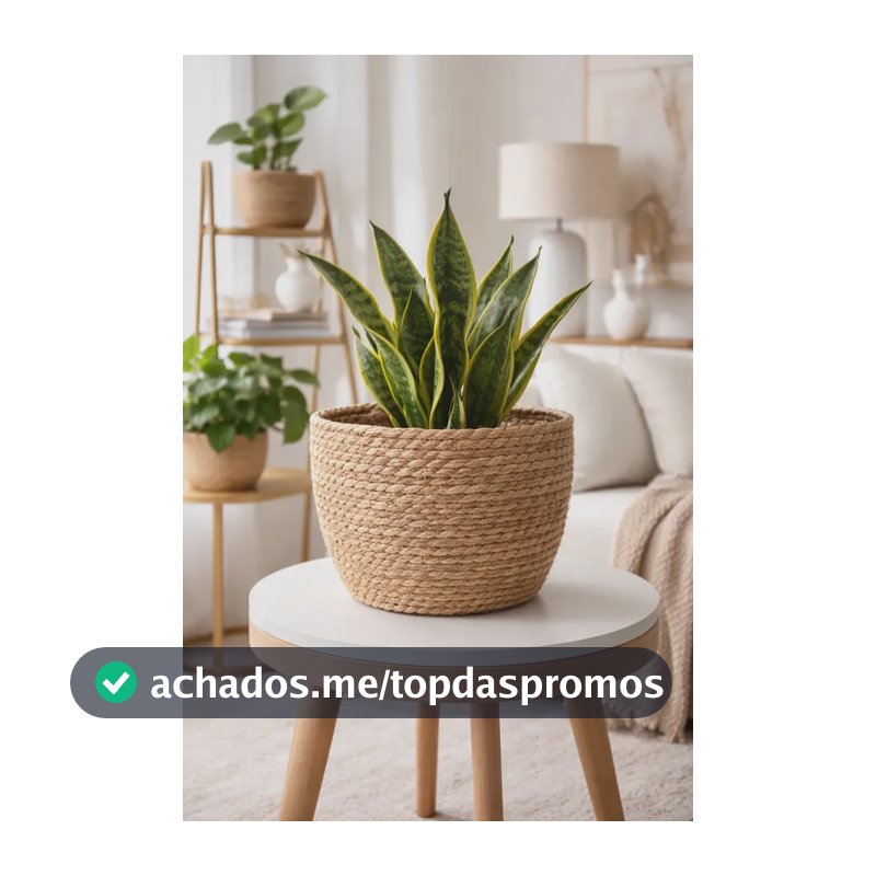Cesto Vaso Cachepot Fibra Natural Decorativo Palha Boho Chic