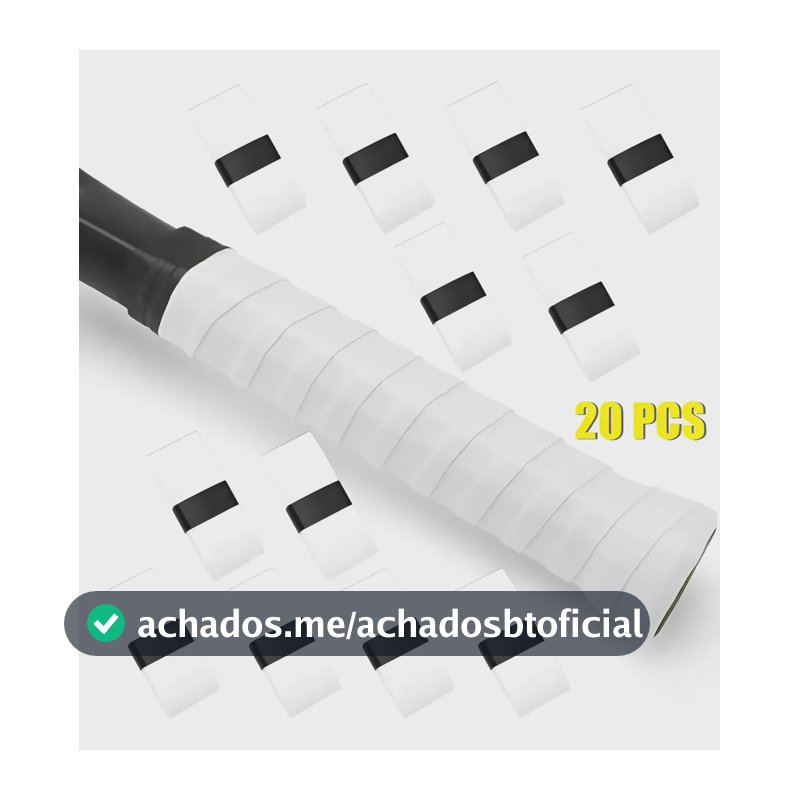 Kit 20 Overgrip Grip Raquete Beach Tenis Sem Furação Branco