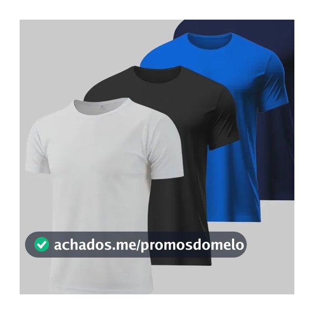 Kit 5 Camisetas Básicas Masculina Dry Fit Lisa Tradicional Cor-1 Gg