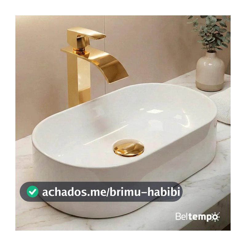 Cuba Pia de Apoio Sobrepor Oval 43x25 Branca Banheiro Lavabo Beltempo BT-2030