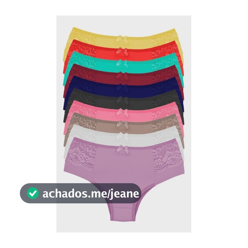 10 Calcinhas Plus Size Cós Alto Detalhes Em Renda Ref: 431 Cores Variadas 48