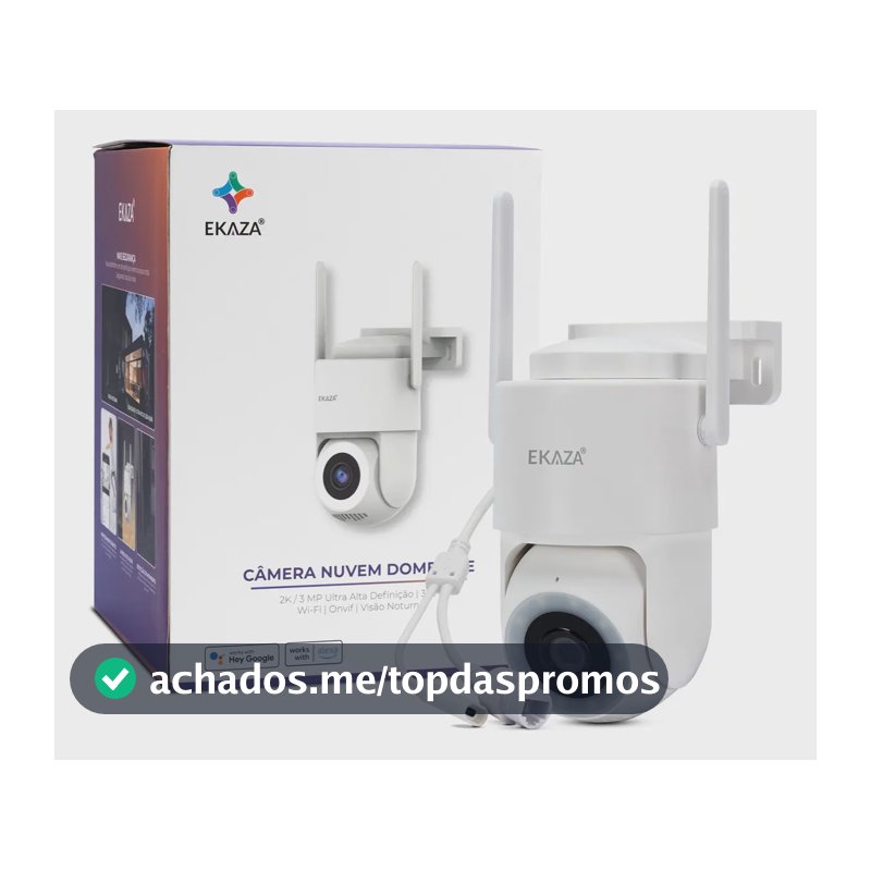 Câmera de segurança Externa Wifi Dome Lite Prova da Água Resistente Ip66 Ekaza Branco