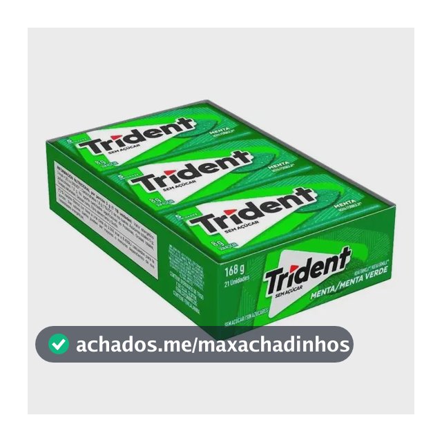 Trident Menta Sem Açúcar Caixa 21 Unidades 8g Chicletes