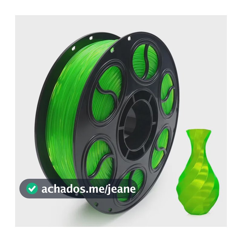 Filamento PLA Silk Premium Translúcido 1kg para Impressão 3D Decoração Vida Buenas Textura de Cristal Cor Verde