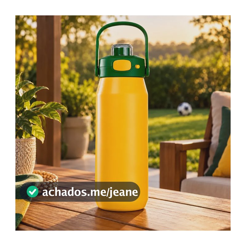 Garrafa Térmica Ntk Isomax 750ml C/alça Bike Camping Trilha Amarelo