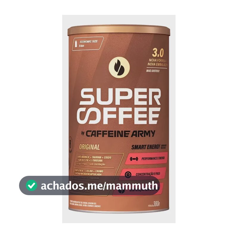Suplemento en pó Caffeine Army Supercoffee Economic Size Cafeína de SuperCoffee sabor original x 380g