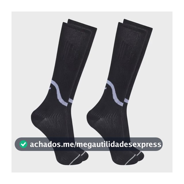 2 Pares Meia Poliamida Compressão Cano Alto Corrida Trifil