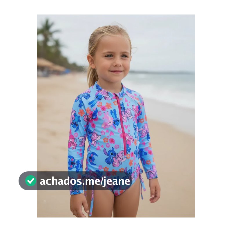 Maiô Natação Infantil Biquíni Manga Longa Proteção Solar Uv Cor Água Tamanho 2