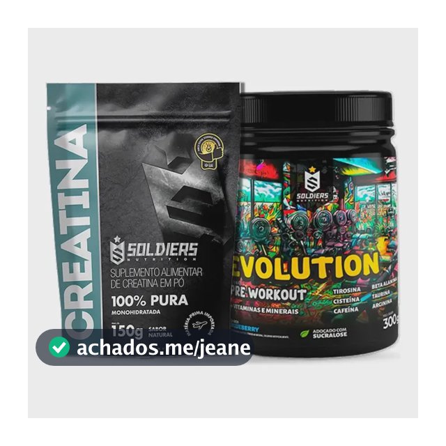 Creatina 150g + Pré-treino Limonada Suiça Evolution 300g - Soldiers Nutrition