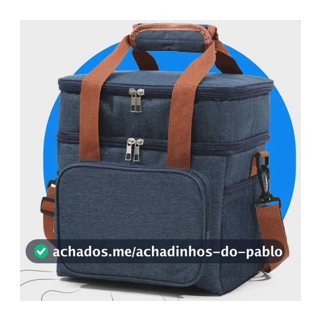 Bolsa Térmica Para Marmita Lancheira Isotérmica Com Alça Transversal Removível Azul Ecomixshop