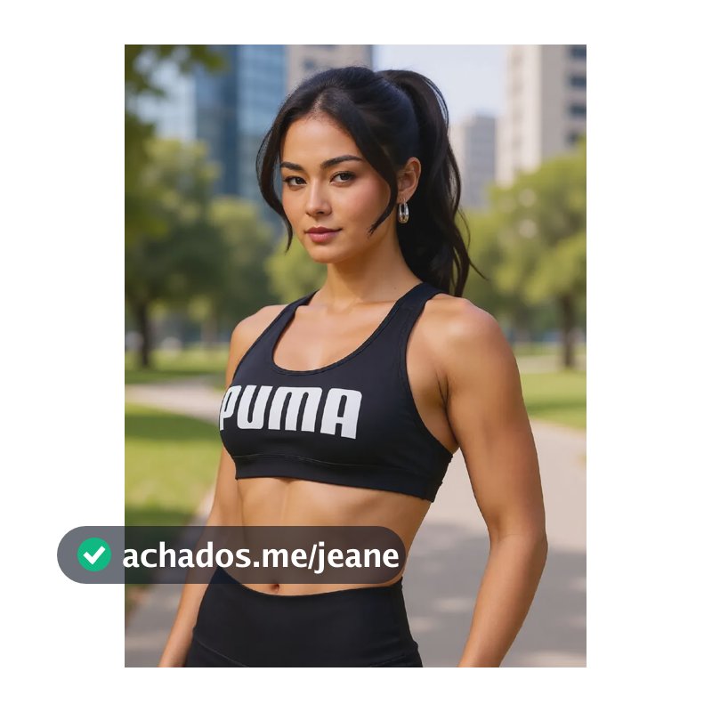 Top Esportivo Feminino 4keeps Sustentação Média Puma Puma Black-white Puma Liso L