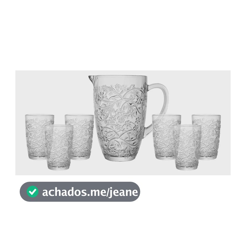 Conjunto 6 Copos 370ml E 1 Jarra 1,5l Daisy Cristal Wolff Incolor