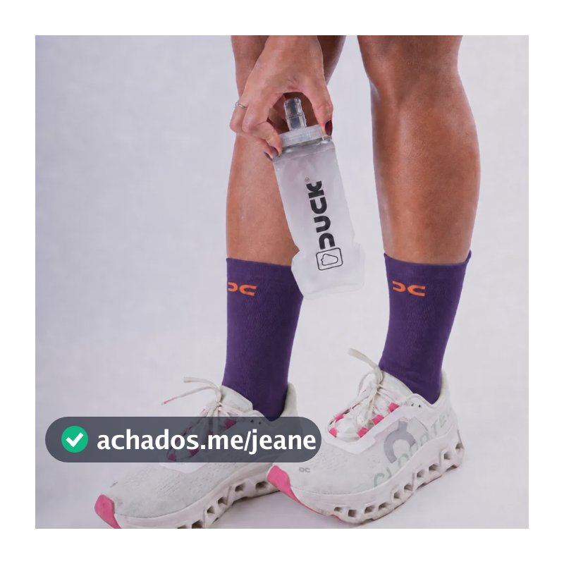 Kit Meia Esportiva Run + Soft Flask Dobrável Lançamento Duck Roxo 38 Ao 43