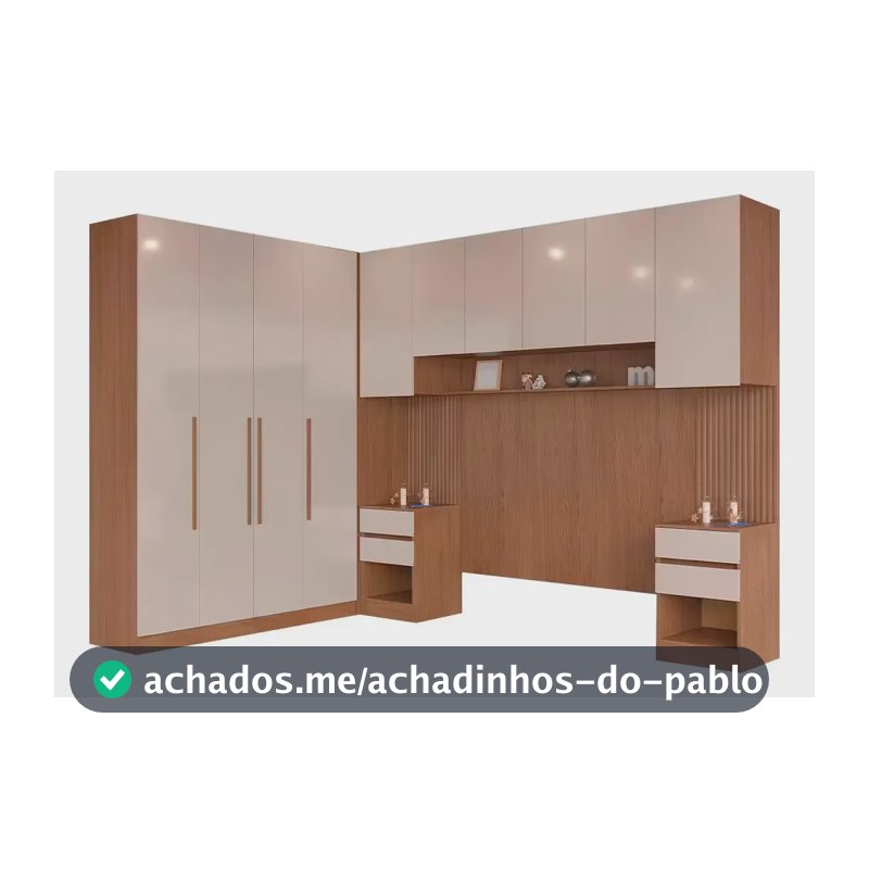Guarda-roupa Modulado Casal Lugano 10 Portas 6 Gavetas Avelã/cappuccino