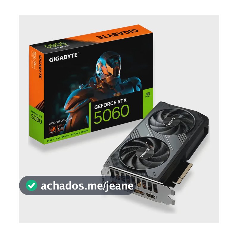 Placa De Vídeo Geforce Rtx 5060 Windforce Oc 8g Gigabyte GDDR7