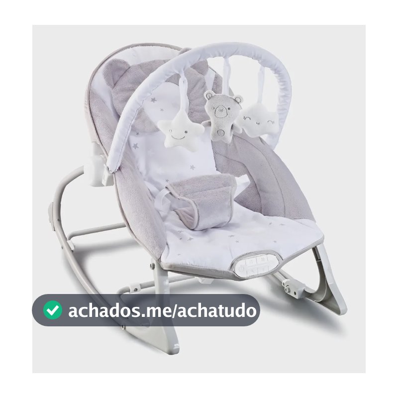 Cadeira de Descanso Musical Urso Polar Até 18kgs cor cinza e branco Maxi Baby
