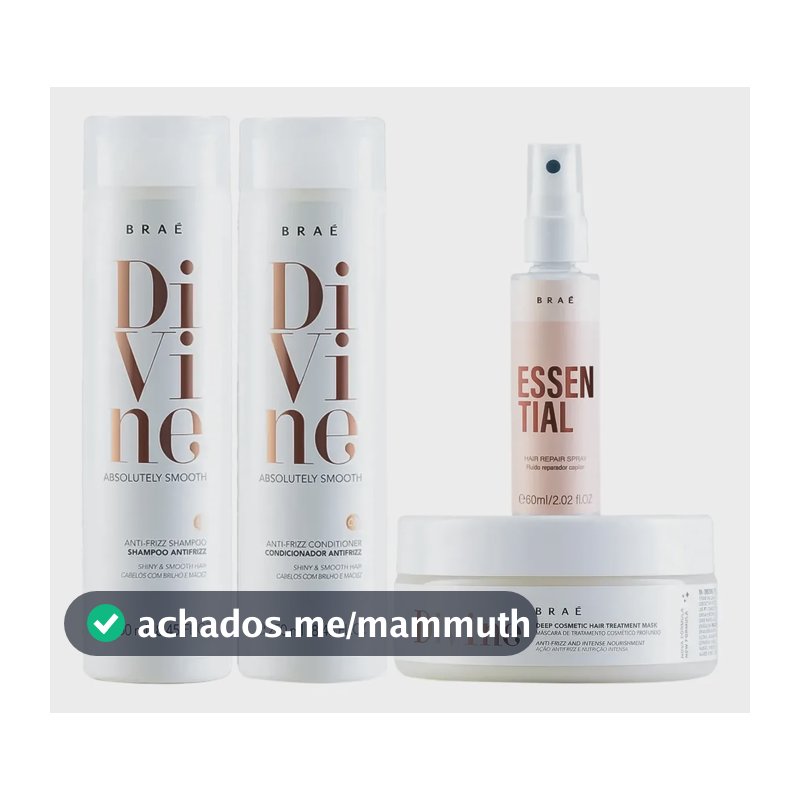 Divine Shampoo + Condicionador + Másc + Mini Essential 200 g- Braé