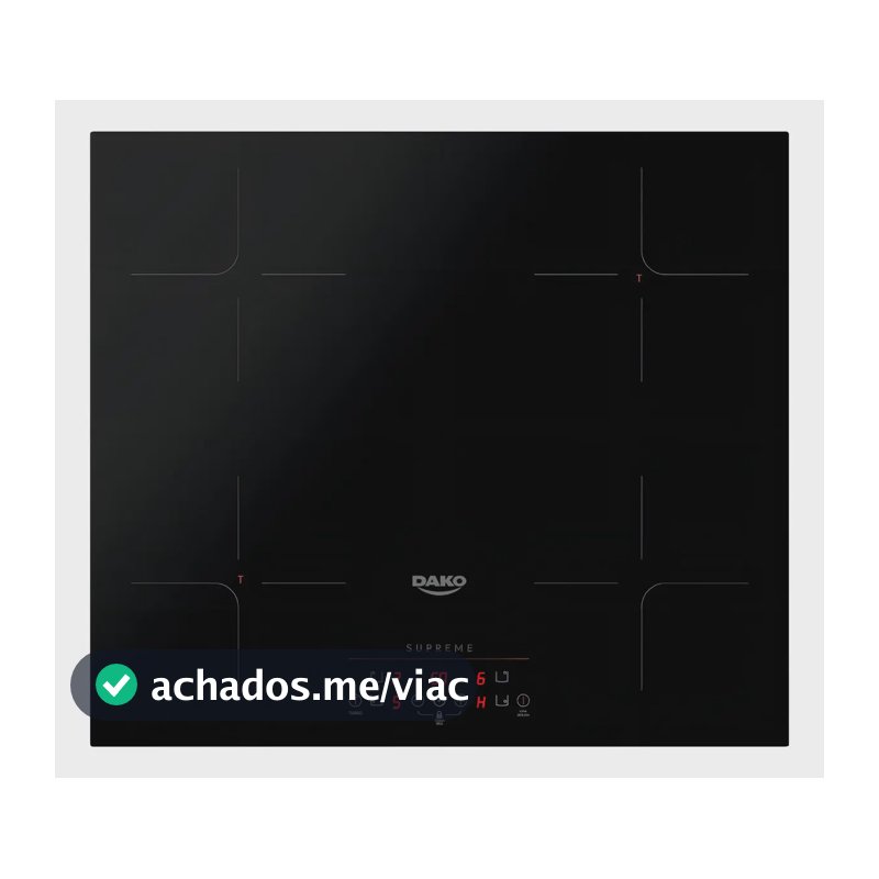 Cooktop de Indução 4 Bocas Dako Supreme Preto com Trava de Segurança