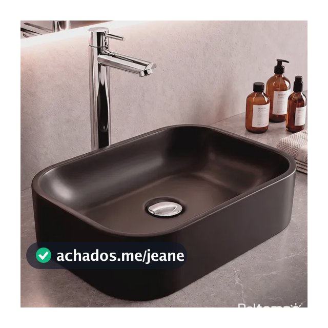 Cuba Pia De Apoio Sobrepor Retangular 37x27 Preta Fosca Para Banheiro Lavabo Beltempo BT-2010