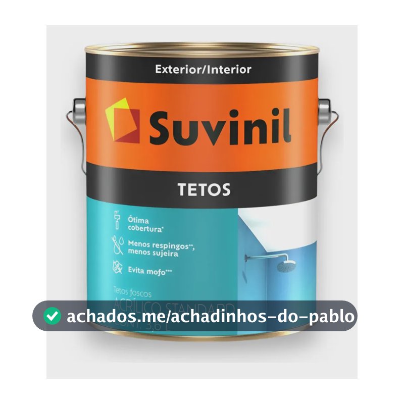 Tetos Suvinil 3,6L Branco Fosco Anti Mofo