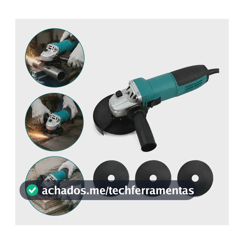 Esmerilhadeira 960w Disco 125mm Angular Alta Performance Azul-petróleo 110v 60hz