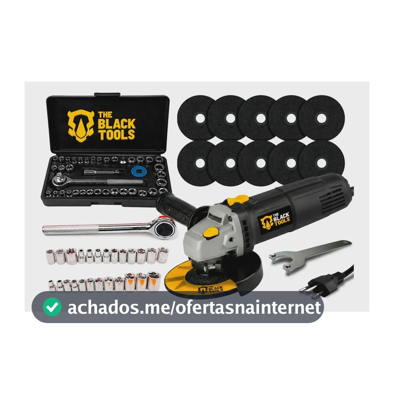 Esmerilhadeira Lixadeira Angular 4.1/2 Profissional Com Kit De Soquetes Catraca Reversível 40 Peças The Black Tools