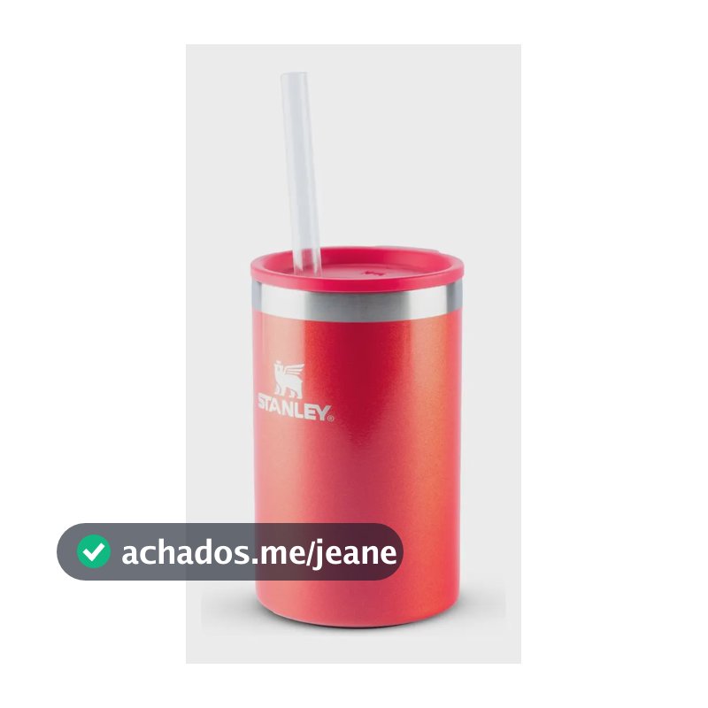 Copo Porta-lata Térmico Stanley Can Cooler 296ml Com Canudo Vermelho