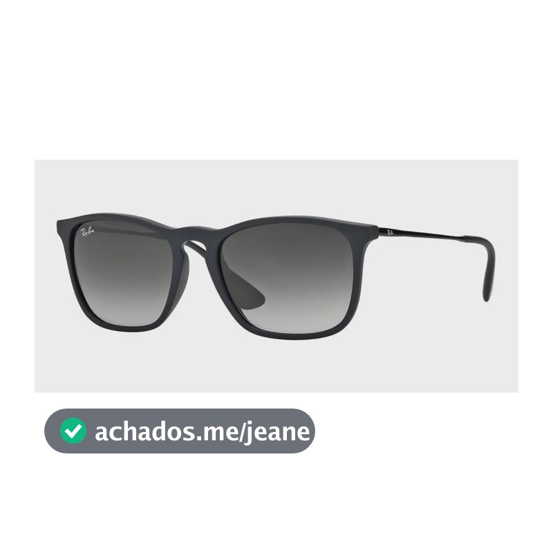 Lente Ray Ban 4187 Chris 54 Optica Paesani Lente cinza Haste Matte Black Matte Frame Tortoise Design Diâmetro 5