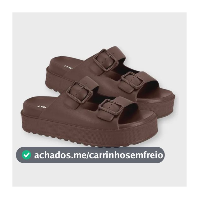 Sandália Chinelo Papete Moleca Feminina Birken Confortável Chocolate 40 Br