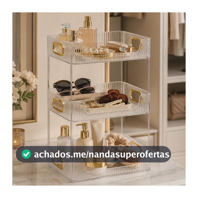 Organizador Para Banheiro Armazenamento Produtos De Higiene Transparente