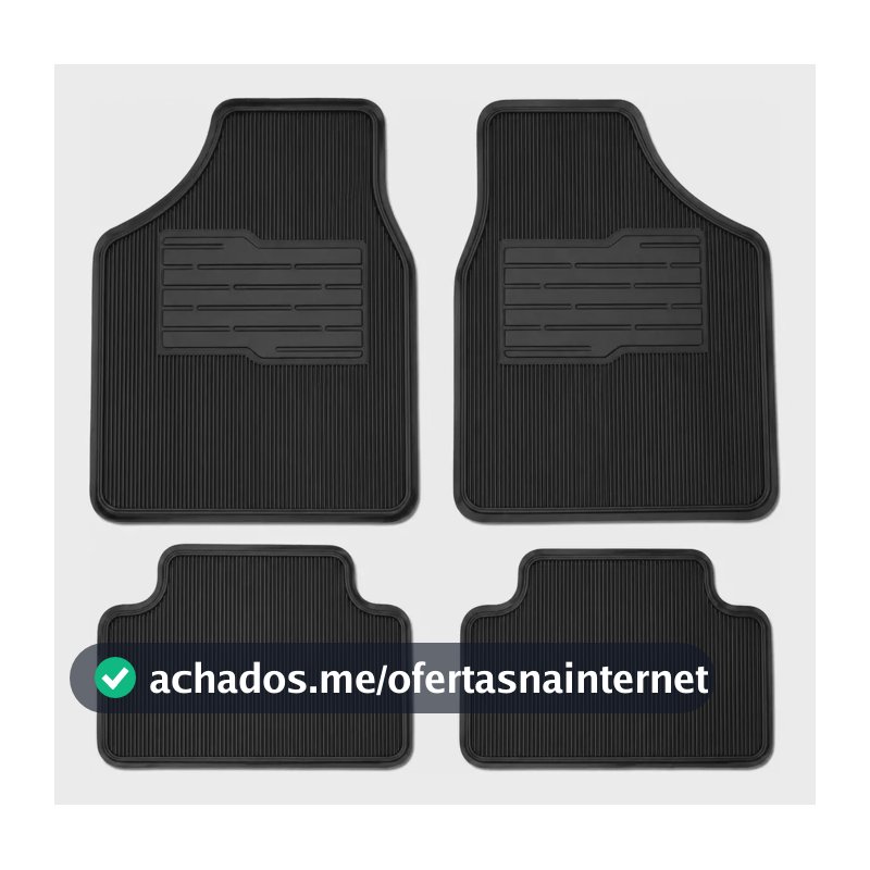 Tapetes Automotivos 4 Peças Universal Carro Antiderrapante Preto