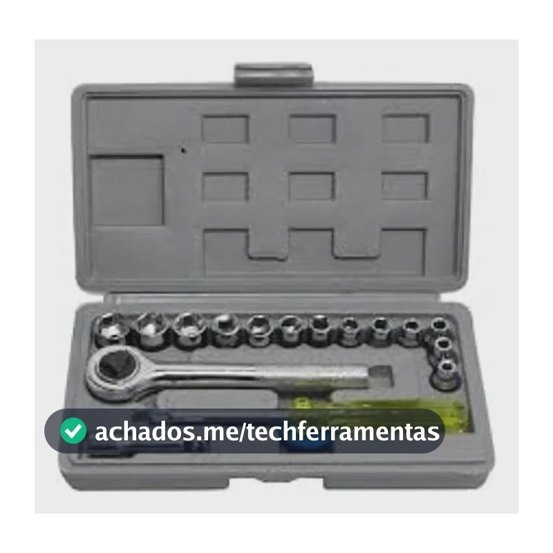 Kit Chave Catraca Reversível 17 Peças Soquete