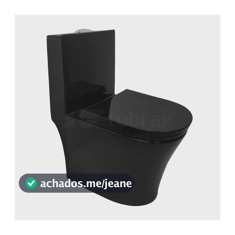 Vaso Sanitário Monobloco Preto Caixa Acoplada Privada Preto