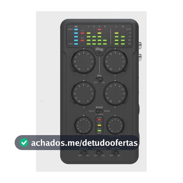 Interface Áudio IK Multimedia iRig Quattro I/O 8 Entradas 5 Saídas Preto