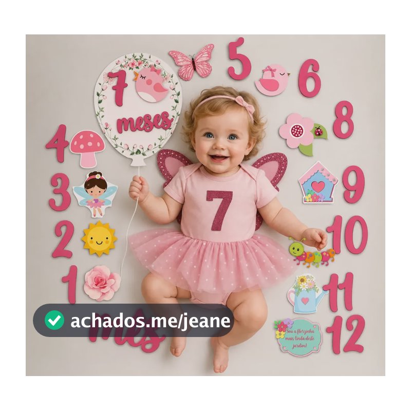 Kit Mesversário Balão Jardim Encantado Rosa Borboleta