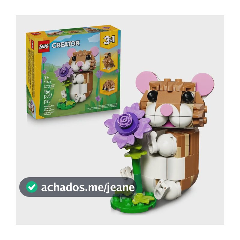 LEGO Creator 3 em 1 Hamster Adorável com flor 31376