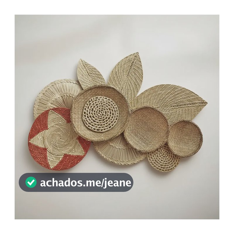 Composição De Palha Cesto De Parede Awá Vermelho Palha