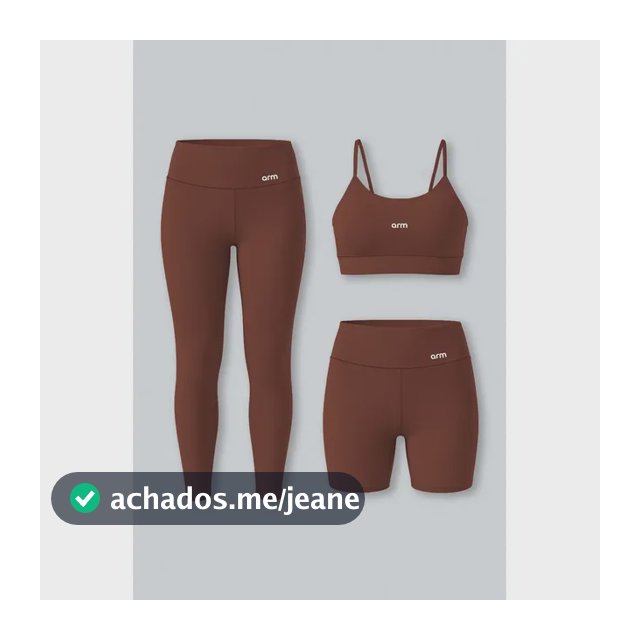 Kit Conjunto Fitness Legging E Short Powerslim + Top Alça Avelã Liso M - M