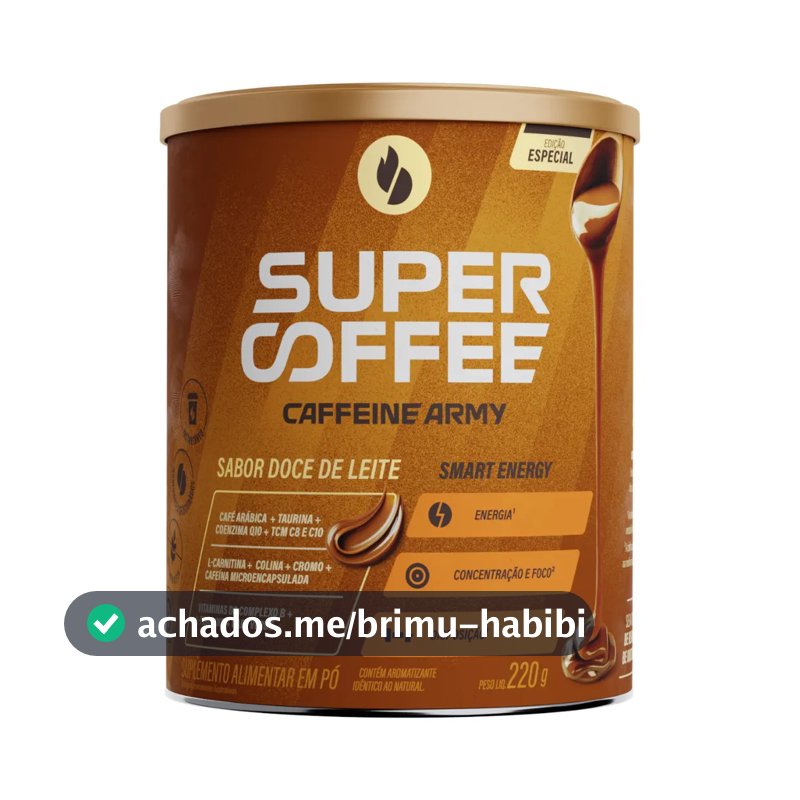 Cafeína Caffeine Army Supercoffee Classic Size em pó sabor Doce de leite x 220g