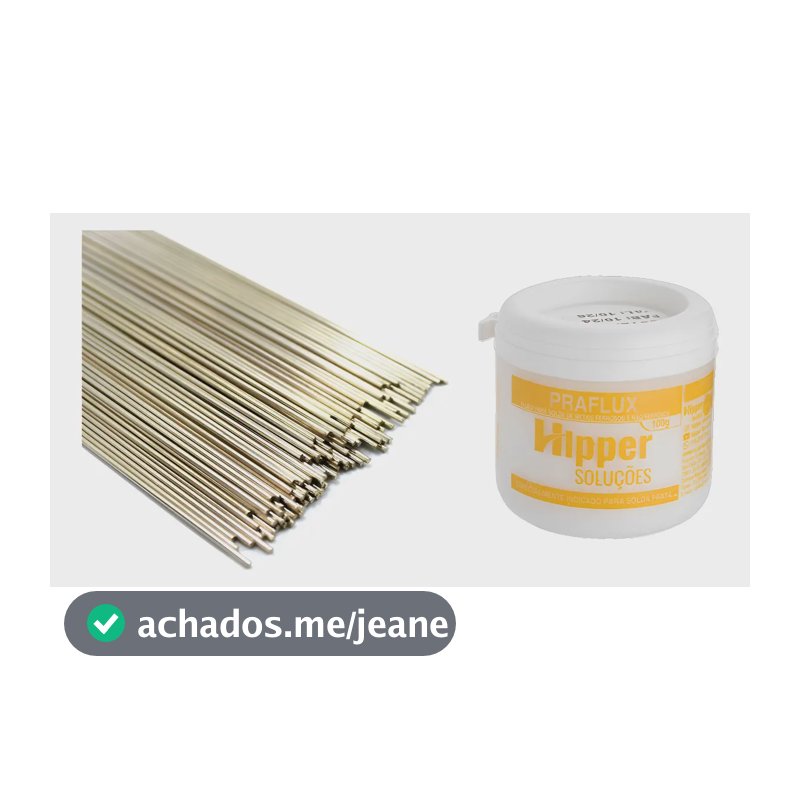 50 Varetas Solda Foscoper Com Banho Prata 1,6mm + Fluxo 100g Punta Prateado