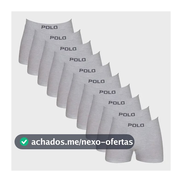 Kit 10 Cuecas Boxer Polostar Algodão Sem Costura Masculino