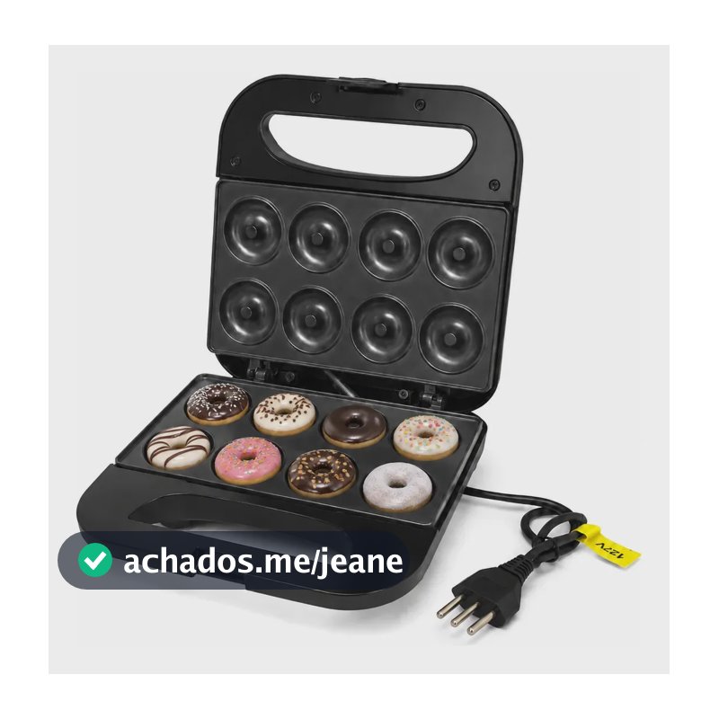Maquina De Mini Donuts 110v 750w Antiaderente 8 Cavidades Preto