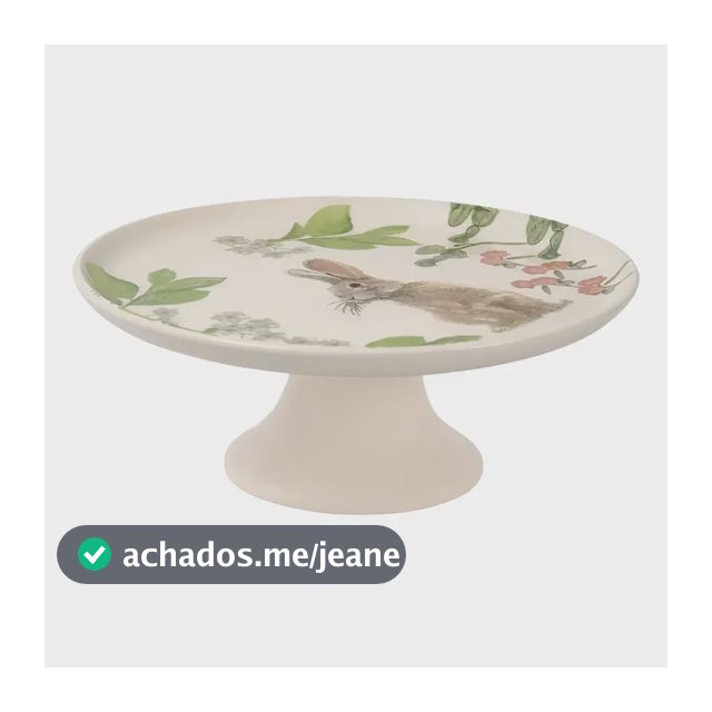 Boleira Flat De Cerâmica Com 26cm Fábula De Páscoa Oxford