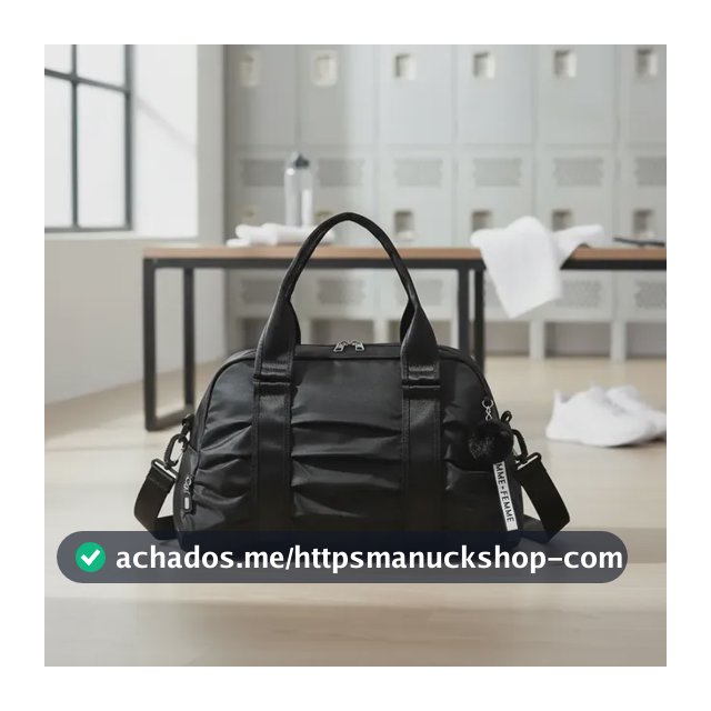 Bolsa Feminina Esportiva Transversal Blogueira Fitness Para Academia Com Chaveiro Pompom Cor Preta